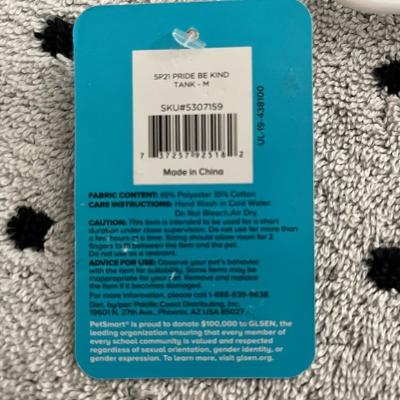 Pet dog dress You are loved Multi colored with “BE KIND” ❤️ Pride on the back - Picture 4 of 4